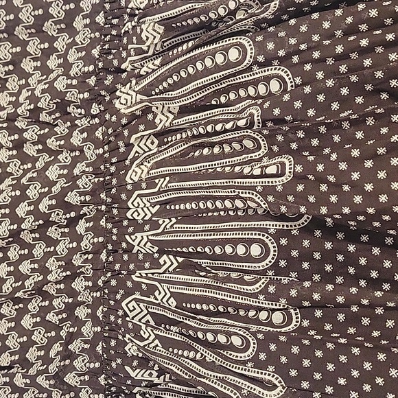 VINTAGE 70s 80s Elegant Everyday Brown Patterned Dress - Picture 11 of 12